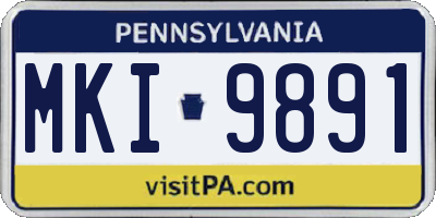 PA license plate MKI9891