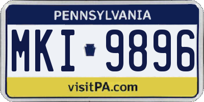 PA license plate MKI9896