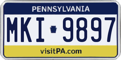 PA license plate MKI9897