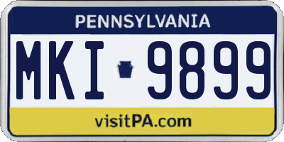 PA license plate MKI9899