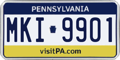 PA license plate MKI9901