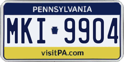 PA license plate MKI9904