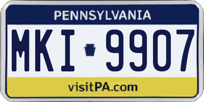 PA license plate MKI9907