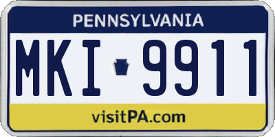 PA license plate MKI9911