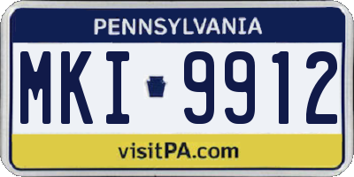 PA license plate MKI9912
