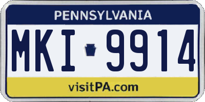 PA license plate MKI9914