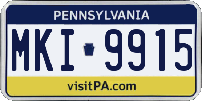PA license plate MKI9915