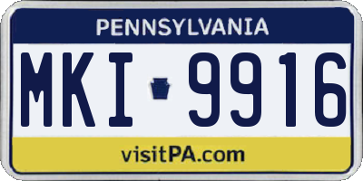 PA license plate MKI9916