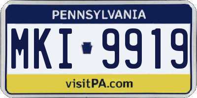 PA license plate MKI9919
