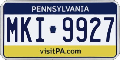 PA license plate MKI9927