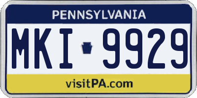 PA license plate MKI9929