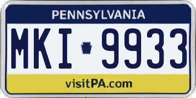 PA license plate MKI9933