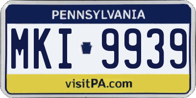 PA license plate MKI9939