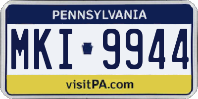 PA license plate MKI9944