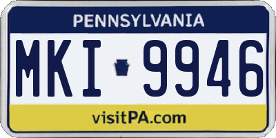 PA license plate MKI9946