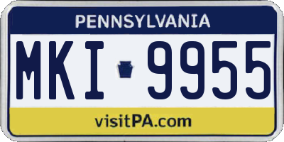 PA license plate MKI9955