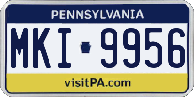 PA license plate MKI9956
