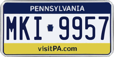 PA license plate MKI9957