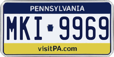 PA license plate MKI9969