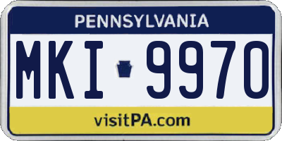 PA license plate MKI9970