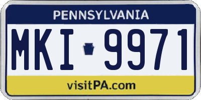 PA license plate MKI9971