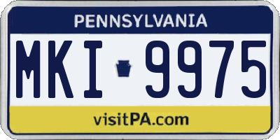 PA license plate MKI9975