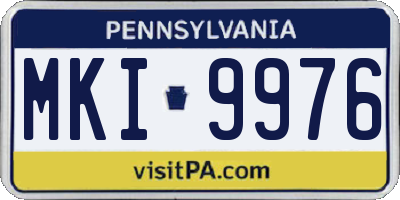 PA license plate MKI9976