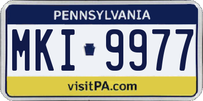 PA license plate MKI9977