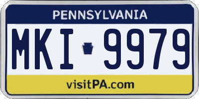 PA license plate MKI9979