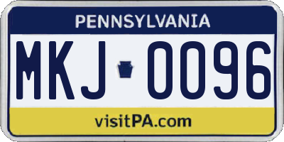 PA license plate MKJ0096