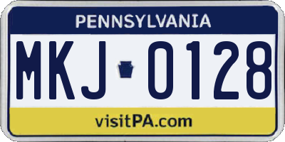 PA license plate MKJ0128