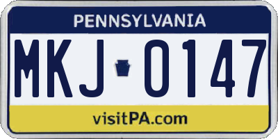 PA license plate MKJ0147