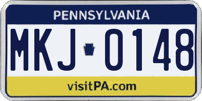 PA license plate MKJ0148