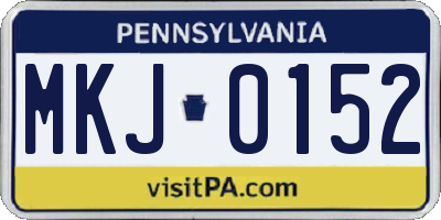 PA license plate MKJ0152