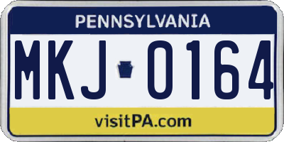 PA license plate MKJ0164