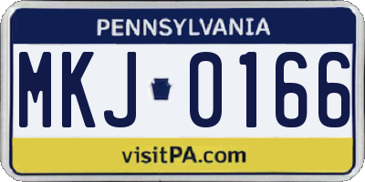 PA license plate MKJ0166