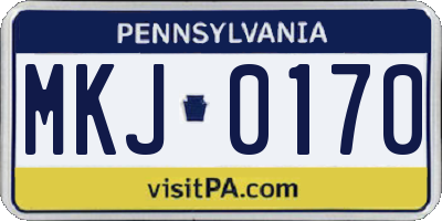 PA license plate MKJ0170