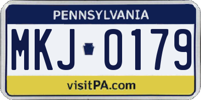 PA license plate MKJ0179