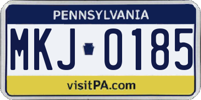 PA license plate MKJ0185