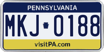 PA license plate MKJ0188