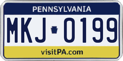 PA license plate MKJ0199