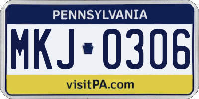 PA license plate MKJ0306