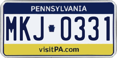 PA license plate MKJ0331