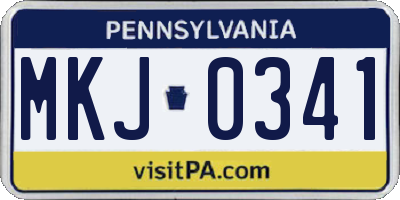 PA license plate MKJ0341