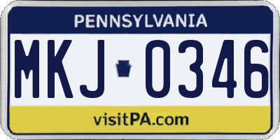 PA license plate MKJ0346
