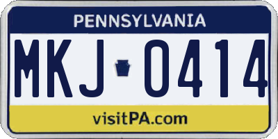 PA license plate MKJ0414