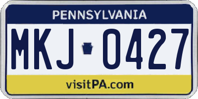 PA license plate MKJ0427