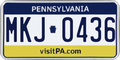 PA license plate MKJ0436