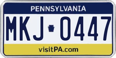 PA license plate MKJ0447
