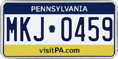 PA license plate MKJ0459